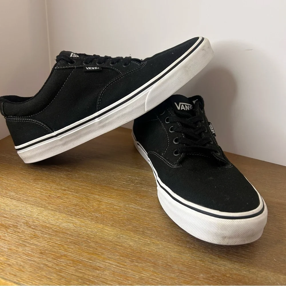 Vans Men's Athletic Low Top Textile Canvas Skate Shoes Black TB4R US 10 - Picture 2 of 8